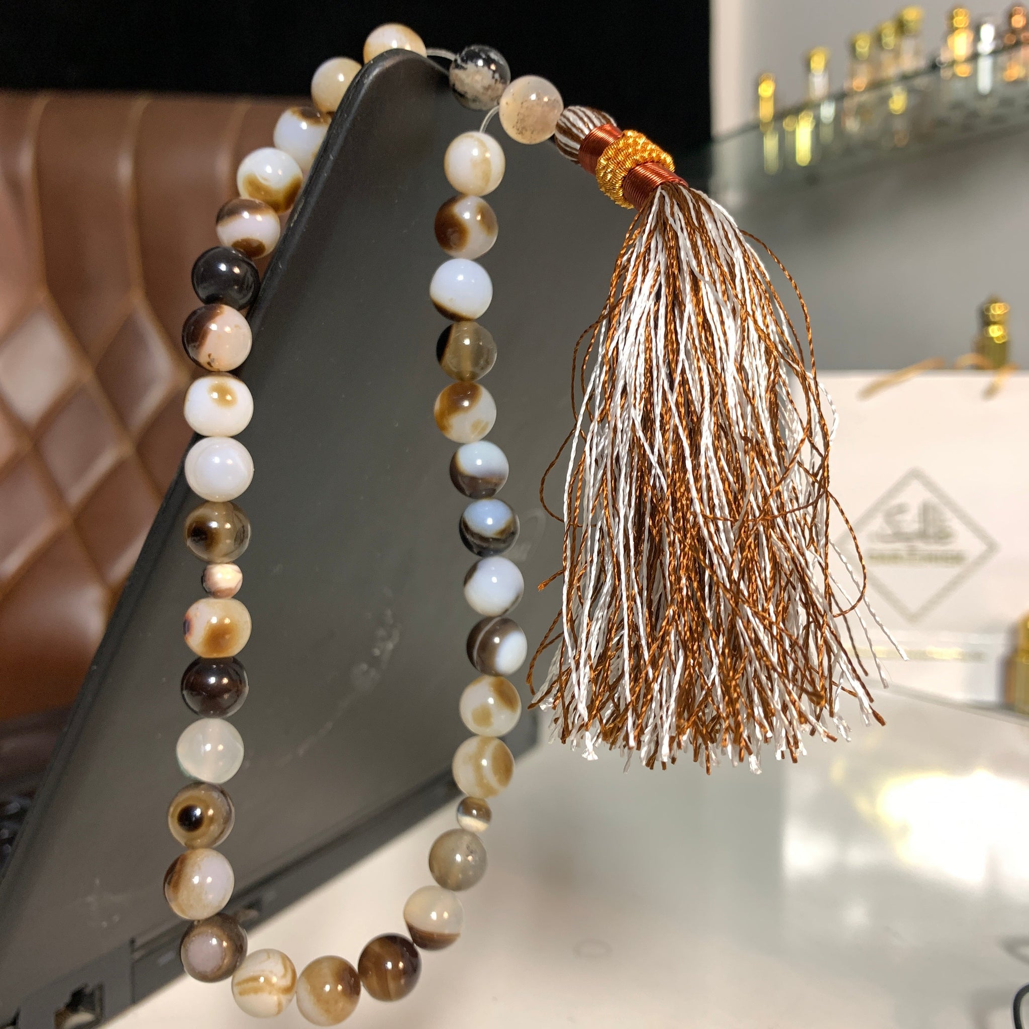 White Sulemani Aqeeq Tasbih
