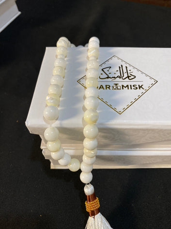 Natural Mother Of Pearls Tasbih (Sadaf Stone)
