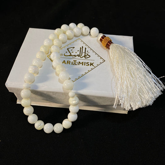 Natural Mother Of Pearls Tasbih (Sadaf Stone)